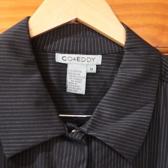 Co & Eddy Pin Stripe Wide Leg Pant Suit Vintage 90s 12/Medium - Picture 7 of 16